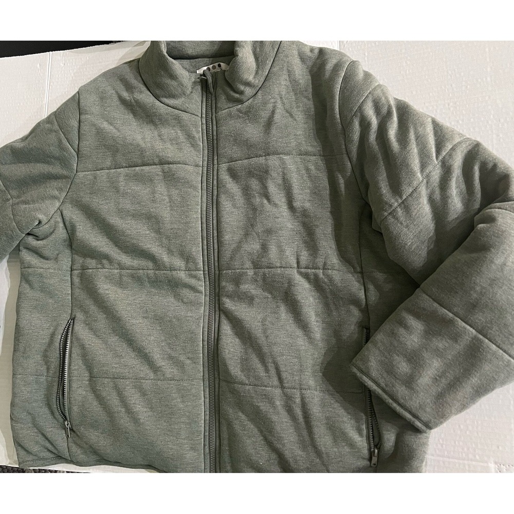 Three Dots Jersey Puff/QuiltedHEATHERED GREEN Jacket Womens SIZE XL